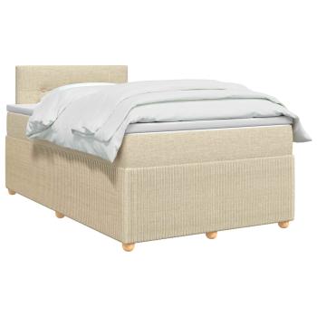 Boxspringbett mit Matratze Creme 120 x 190 cm Stoff