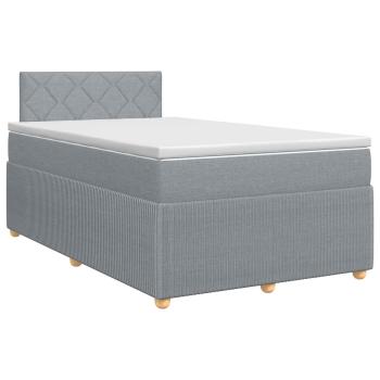 Boxspringbett mit Matratze Hellgrau 120 x 190 cm Stoff