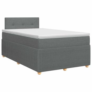 Boxspringbett mit Matratze Dunkelgrau 120 x 200 cm Stoff