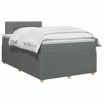 Boxspringbett mit Matratze Dunkelgrau 120 x 200 cm Stoff