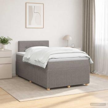 ARDEBO.de - Boxspringbett mit Matratze Taupe 120 x 200 cm Stoff