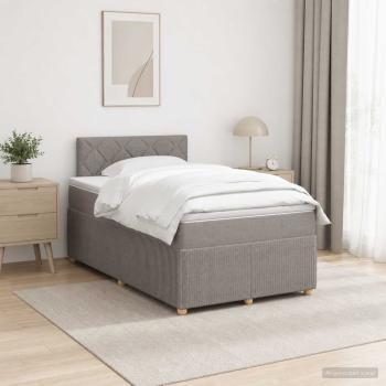 ARDEBO.de - Boxspringbett mit Matratze Taupe 120 x 200 cm Stoff