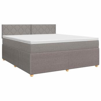 Boxspringbett mit Matratze Taupe 140 x 190 cm Stoff