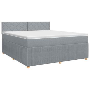 Boxspringbett mit Matratze Hellgrau 180 x 200 cm Stoff