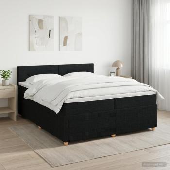 ARDEBO.de - Boxspringbett mit Matratze Schwarz 200 x 200 cm Stoff
