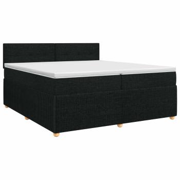 Boxspringbett mit Matratze Schwarz 200 x 200 cm Stoff