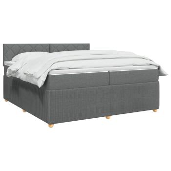 Boxspringbett mit Matratze Dunkelgrau 200 x 200 cm Stoff