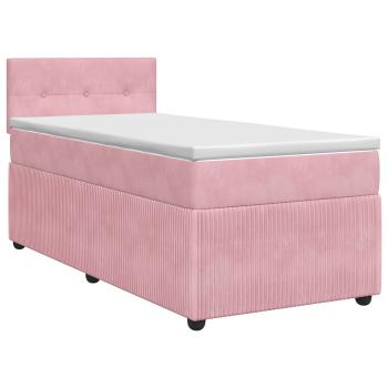 Boxspringbett mit Matratze mit Kopfteil Rosa 80 x 200 cm Samt