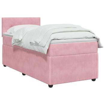 Boxspringbett mit Matratze mit Kopfteil Rosa 80 x 200 cm Samt