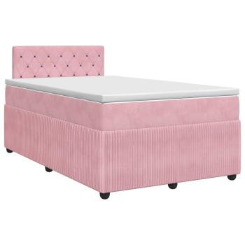 Boxspringbett mit Matratze mit Kopfteil Rosa 120 x 200 cm Samt