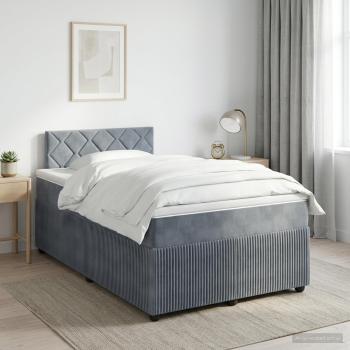 ARDEBO.de - Boxspringbett mit Matratze Dunkelgrau 120 x 200 cm Samt