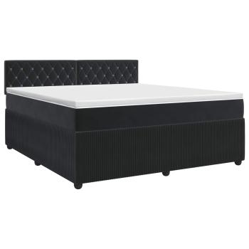 Boxspringbett mit Matratze Schwarz 140 x 200 cm Samt