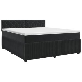 Boxspringbett mit Matratze Schwarz 160 x 200 cm Samt