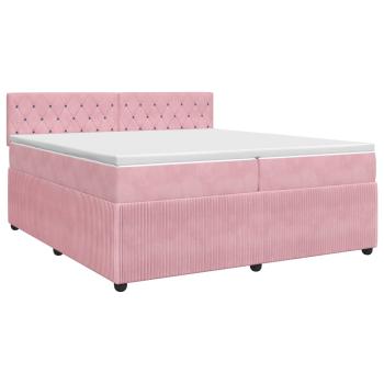 Boxspringbett mit Matratze mit Kopfteil Rosa 200 x 200 cm Samt