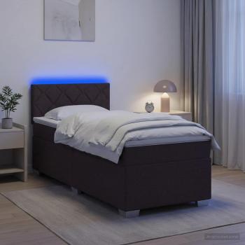ARDEBO.de - Boxspringbett mit Matratze und LED Dunkelbraun 80 x 200 cm