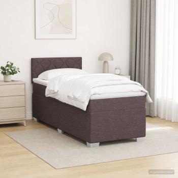 Boxspringbett mit Matratze und LED Dunkelbraun 80 x 200 cm