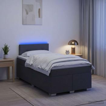 Boxspringbett mit Matratze und LED Dunkelgrau 120 x 200 cm