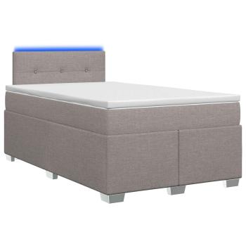 Boxspringbett mit Matratze und LED Taupe 120 x 200 cm Stoff