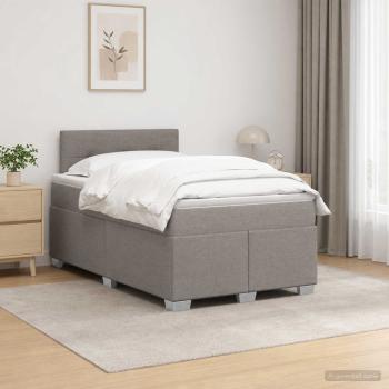Boxspringbett mit Matratze und LED Taupe 120 x 200 cm Stoff
