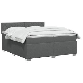 Boxspringbett mit Matratze und LED Dunkelgrau 200 x 200 cm