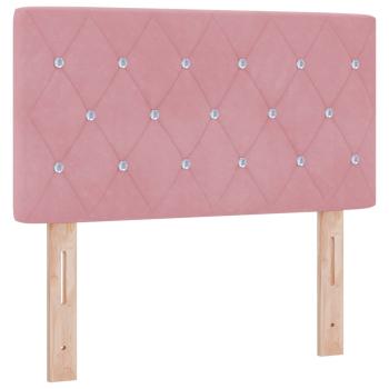 Boxspringbett mit Matratze und LED Rosa 80 x 200 cm Samt
