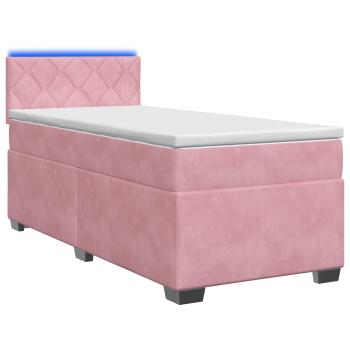 Boxspringbett mit Matratze und LED Rosa 100 x 200 cm Samt
