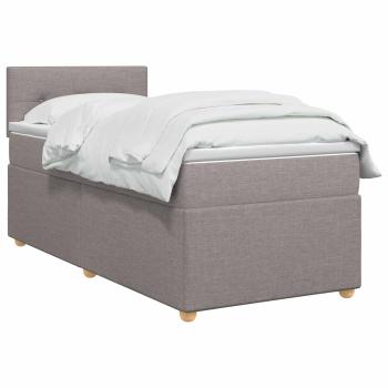 Boxspringbett mit Matratze Taupe 100 x 200 cm Stoff
