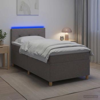 Boxspringbett mit Matratze Taupe 100 x 200 cm Stoff