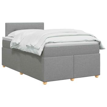 Boxspringbett mit Matratze Hellgrau 120 x 190 cm Stoff