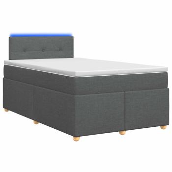 Boxspringbett mit Matratze Dunkelgrau 120 x 190 cm Stoff
