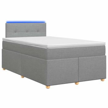 Boxspringbett mit Matratze Hellgrau 120 x 200 cm Stoff
