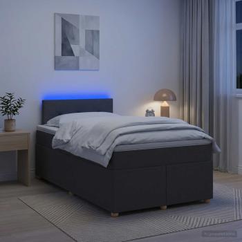 Boxspringbett mit Matratze Dunkelgrau 120 x 200 cm Stoff