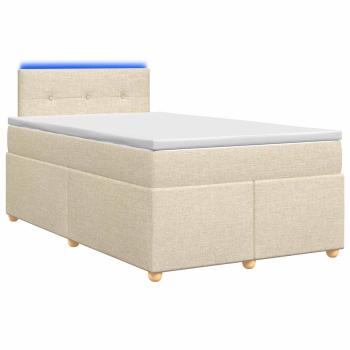 Boxspringbett mit Matratze Creme 120 x 200 cm Stoff