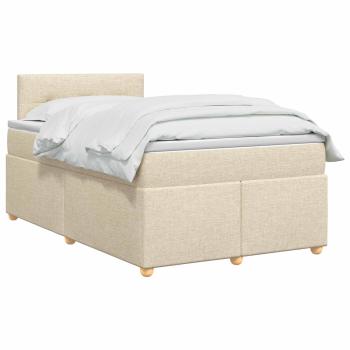 Boxspringbett mit Matratze Creme 120 x 200 cm Stoff