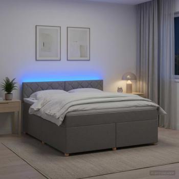 ARDEBO.de - Boxspringbett mit Matratze Hellgrau 160 x 200 cm Stoff