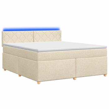 Boxspringbett mit Matratze Creme 160 x 200 cm Stoff