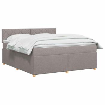 Boxspringbett mit Matratze Taupe 180 x 200 cm Stoff