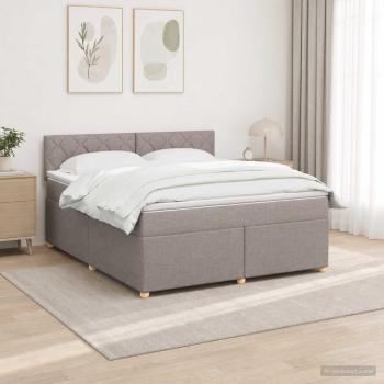 Boxspringbett mit Matratze Taupe 180 x 200 cm Stoff