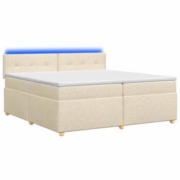 Boxspringbett mit Matratze Creme 200 x 200 cm Stoff