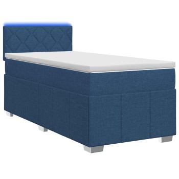 Boxspringbett mit Matratze mit Kopfteil Blau 90 x 200 cm Stoff