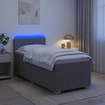 ARDEBO.de - Boxspringbett mit Matratze Taupe 100 x 200 cm Stoff