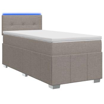 Boxspringbett mit Matratze Taupe 100 x 200 cm Stoff