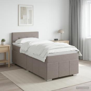 Boxspringbett mit Matratze Taupe 100 x 200 cm Stoff