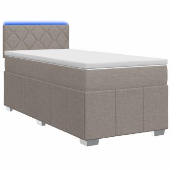 Boxspringbett mit Matratze Taupe 100 x 200 cm Stoff