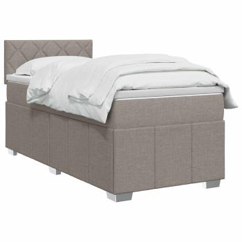 Boxspringbett mit Matratze Taupe 100 x 200 cm Stoff
