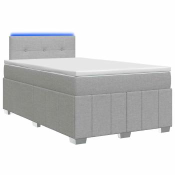 Boxspringbett mit Matratze Hellgrau 120 x 190 cm Stoff