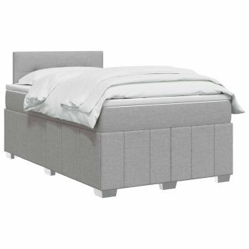 Boxspringbett mit Matratze Hellgrau 120 x 190 cm Stoff