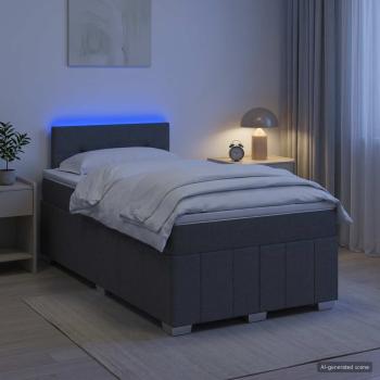 ARDEBO.de - Boxspringbett mit Matratze Dunkelgrau 120 x 190 cm Stoff
