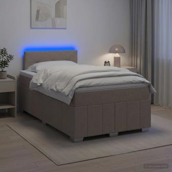 ARDEBO.de - Boxspringbett mit Matratze Taupe 120 x 190 cm Stoff