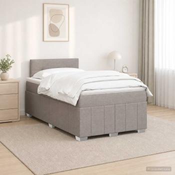 Boxspringbett mit Matratze Taupe 120 x 190 cm Stoff